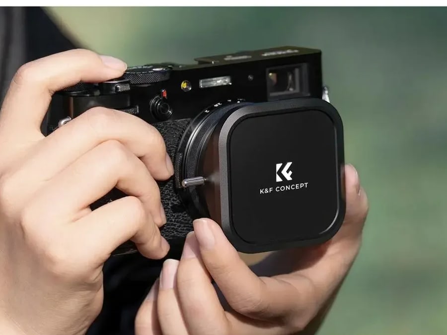 K&F Concept juego de filtro UV, parasol y tapa para Fujifilm X100, negro