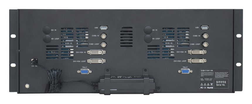 Entradas 3G-SDI, DVI, VGA y CVBS