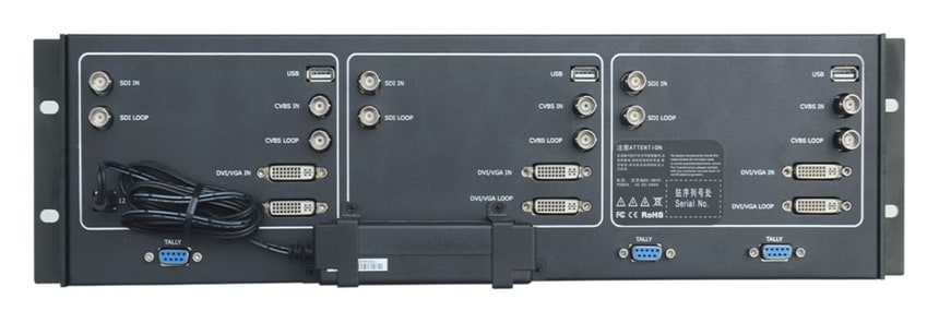 Entradas 3G-SDI, DVI y CVBS con salidas de paso