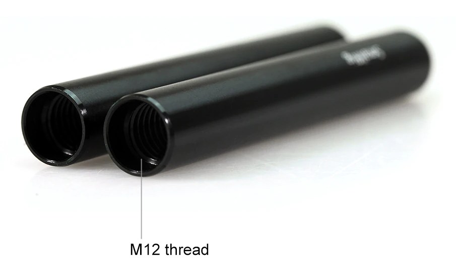 Aluminum Alloy Pair of 15mm Rods (M12-4inch)