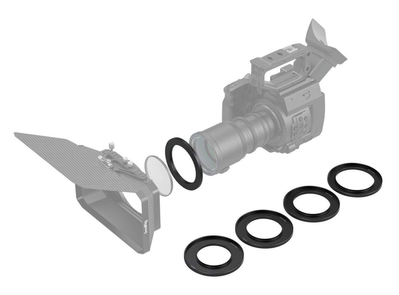 Screw-In Reduction Ring Set with Filter Thread (67mm/72mm/77mm/82mm/86mm-114mm) for Matte Box 2660