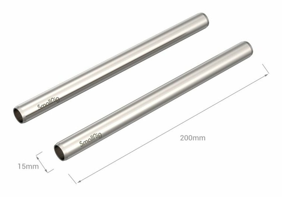 15mm Stainless Steel Rod - 20cm 8″ (2pcs)