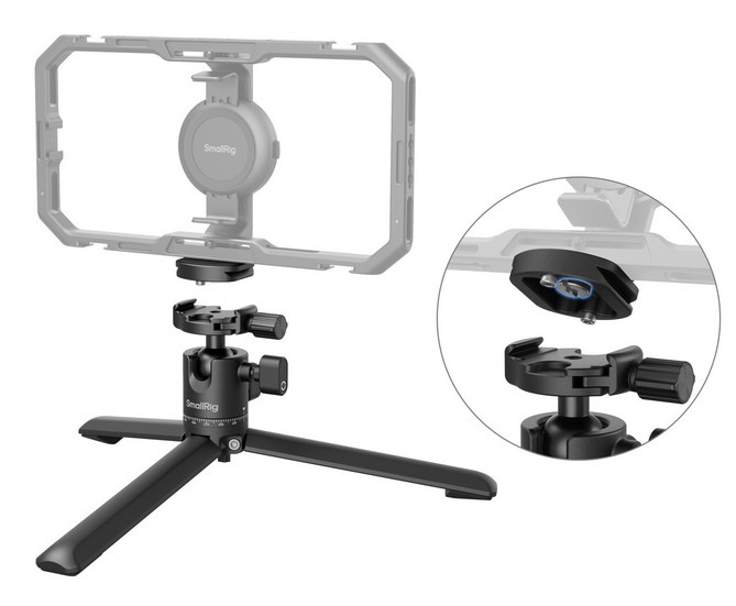 Metal Tabletop Tripod with Arca-Swiss Quick Release Plate and Panoramic Ball Head