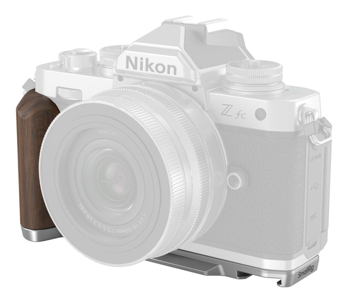 Wooden L-Shape Grip for Nikon Z fc (Silver)
