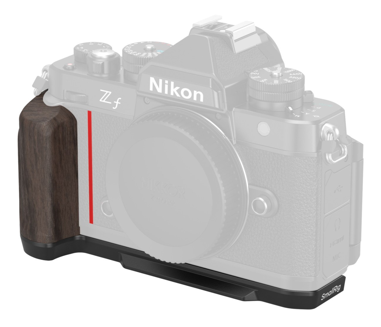 L-Shape Mount Plate with Wooden Handle for Nikon Z f