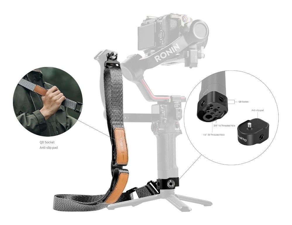 Weight-Reducing Shoulder Strap for DJI RS 4 / RS 4 Pro / RS 3 / RS 3 Pro / RS 2