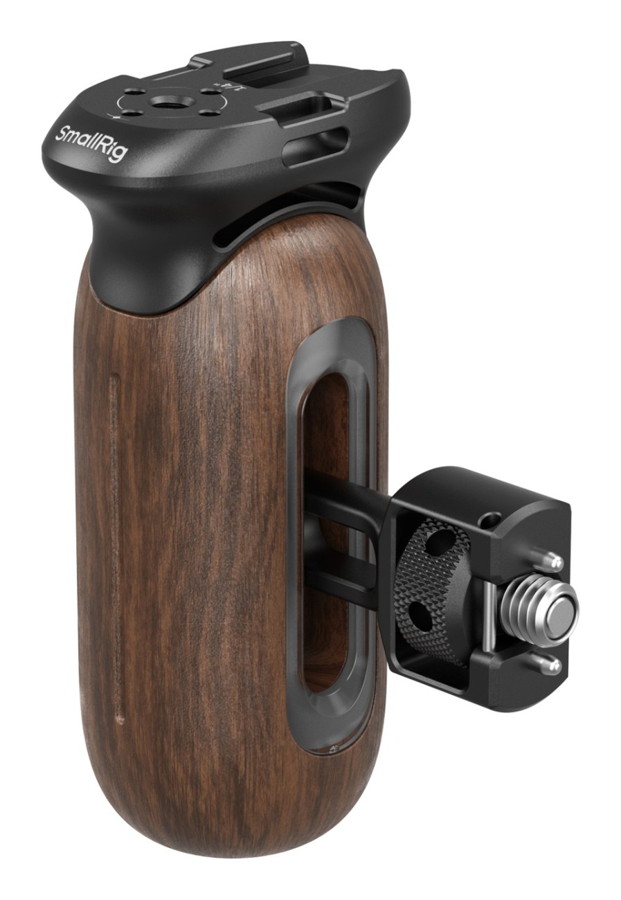 Wooden Side Handle with 1/4″-20 & 3/8''-16 ARRI Locating Screws