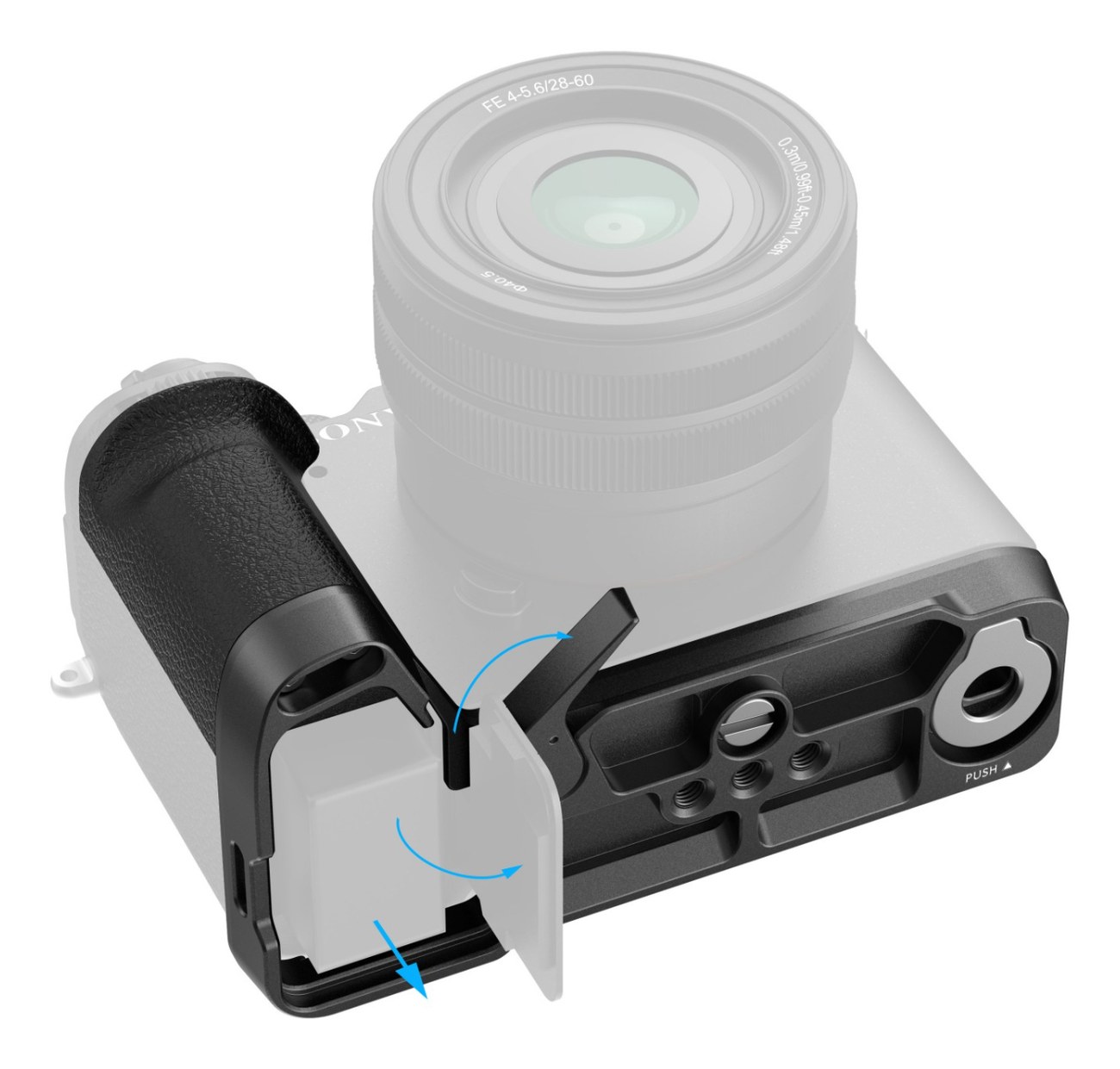 L-Shape Mount Plate with Silicone Handle for Sony Alpha 7C II / Alpha 7CR