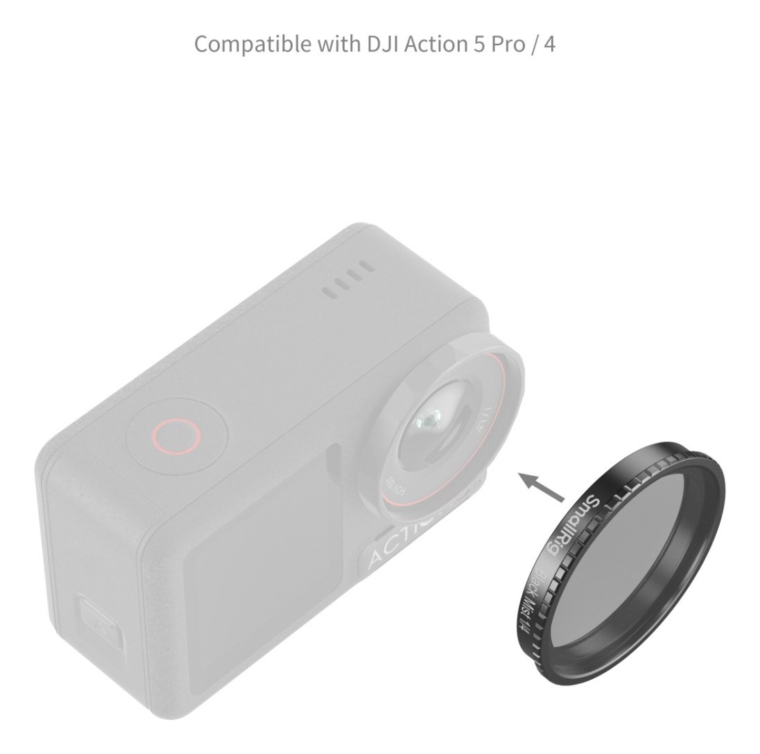 Attachable 1/4 Effect Black Mist Filter for DJI Osmo Action 5 Pro / 4