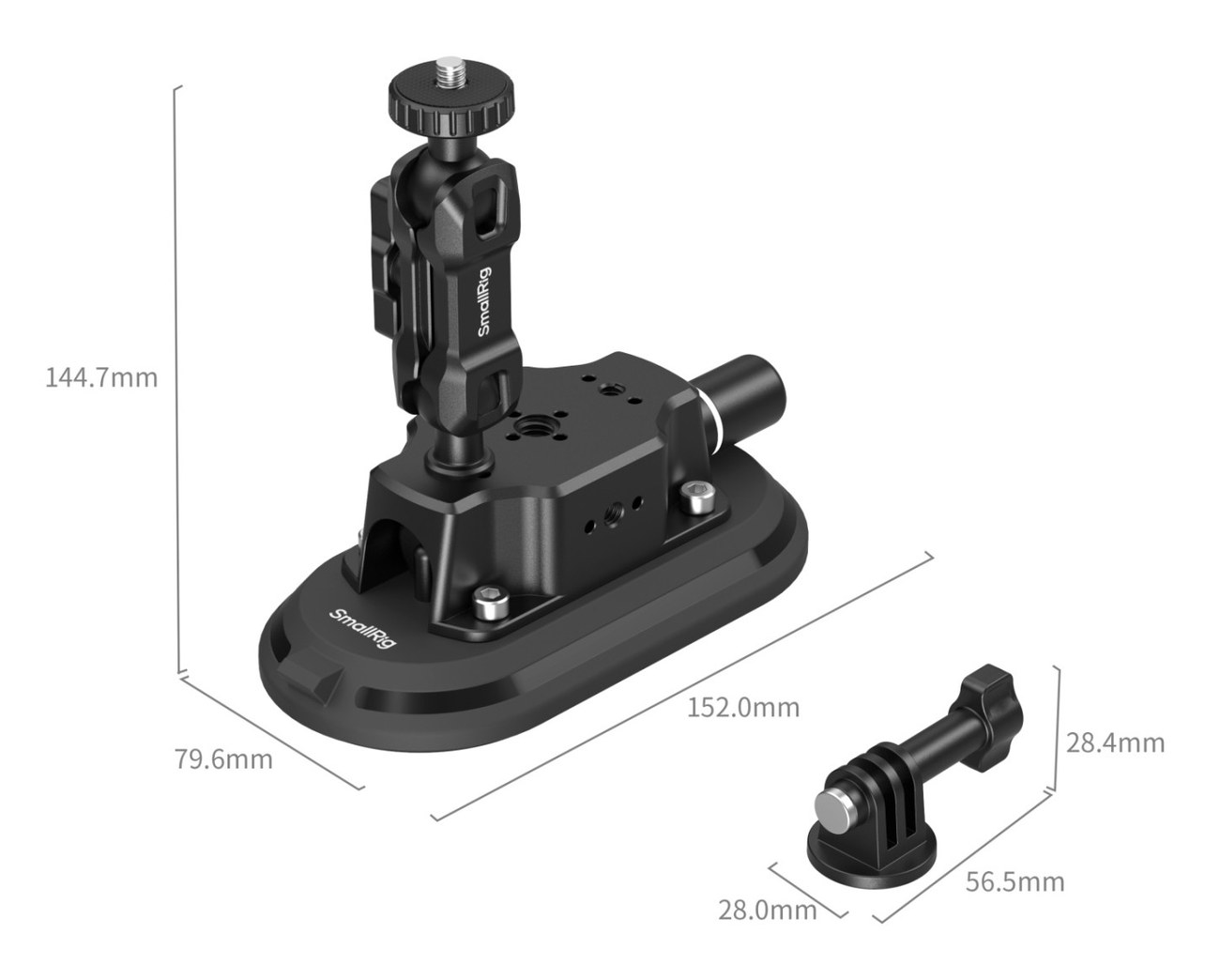 3 × 6″ Car Suction Support for Action Cameras