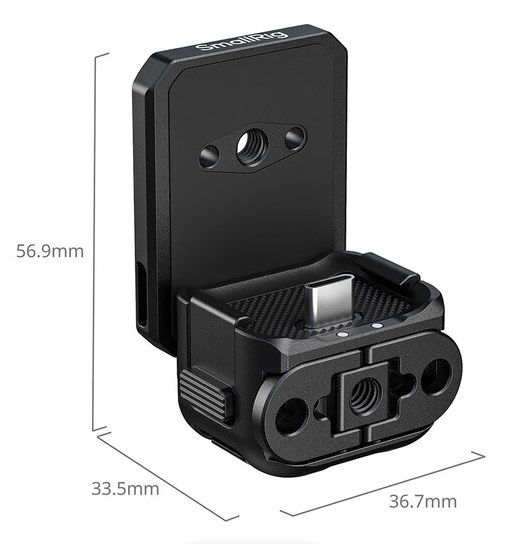 Quick Release Attachable Backplate Support (With USB-C Port) for DJI Osmo Pocket 4 & 3