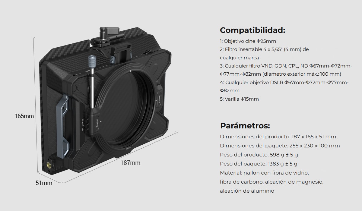 SmallRig Multifunctional Modular Matte Box 95mm VND Kit 3645