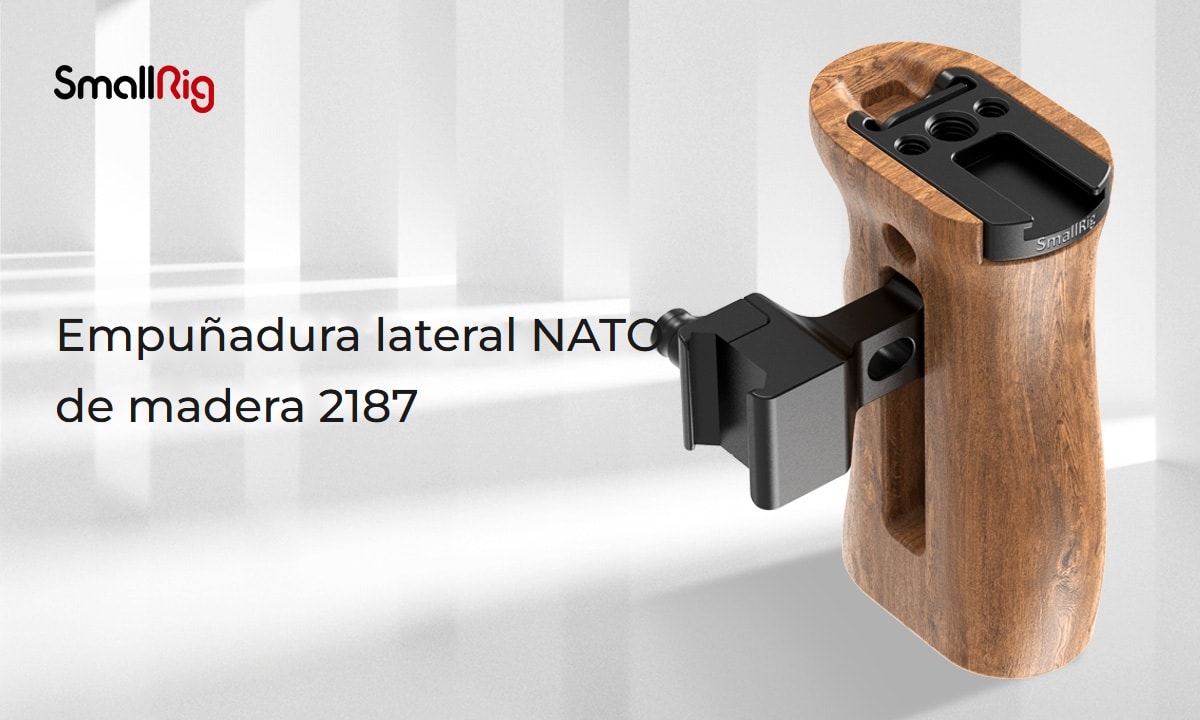 SmallRig Wooden Side Handle with NATO Clamp 2187C