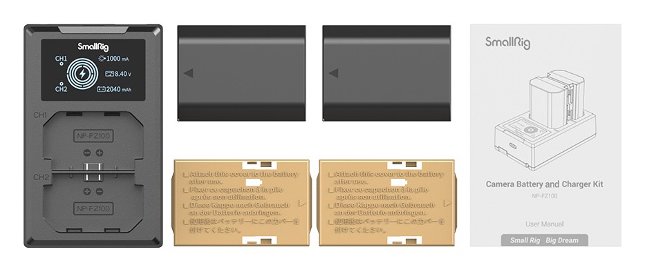 SmallRig NP-FZ100 Camera Battery and Charger Kit 3824B – Qué incluye la caja