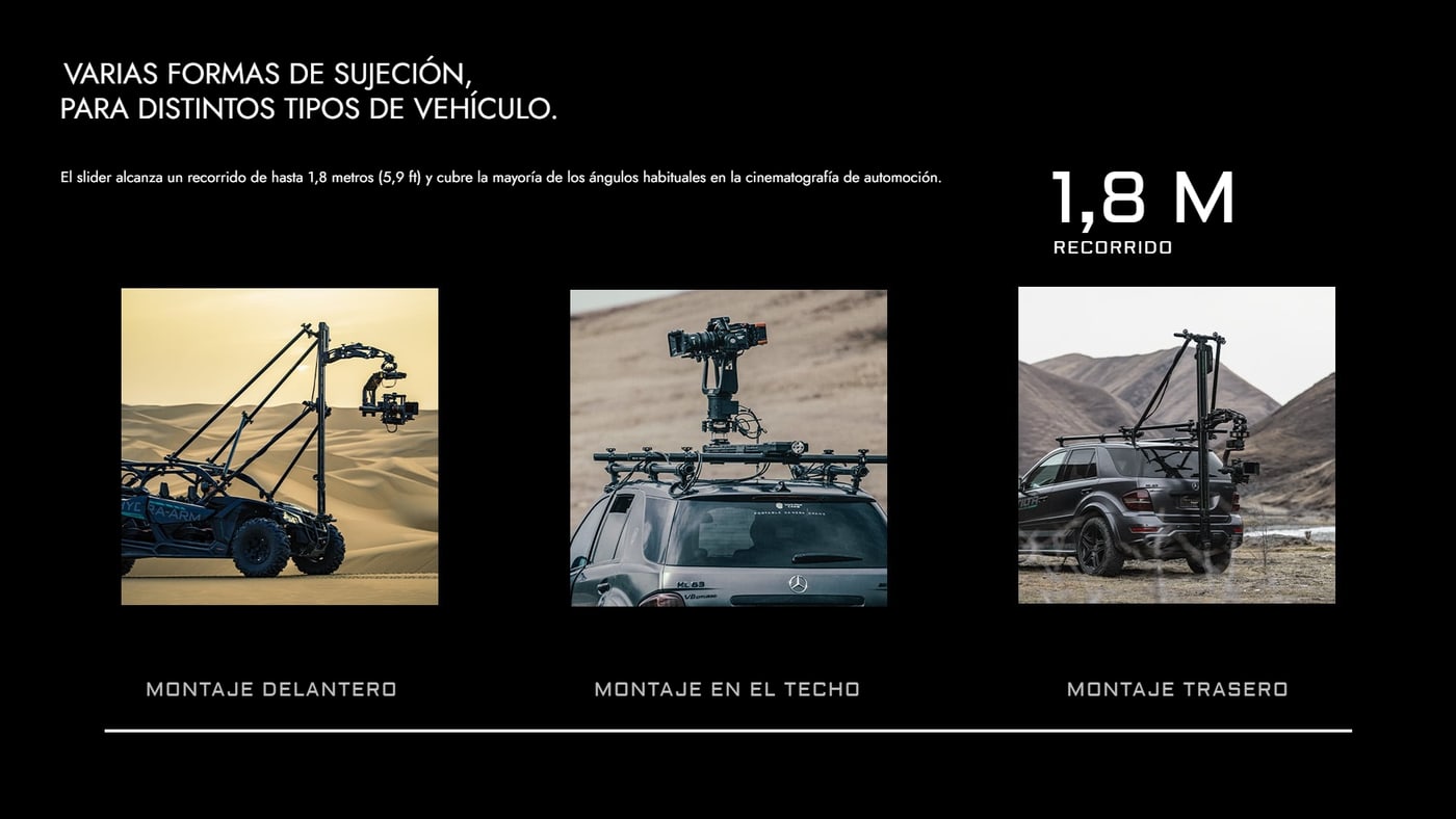 Tres formas de sujeción, 1,8 metros de recorrido