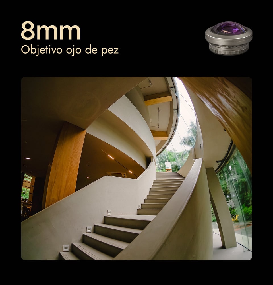 Ángulo de visión de 220° y enfoque cercano