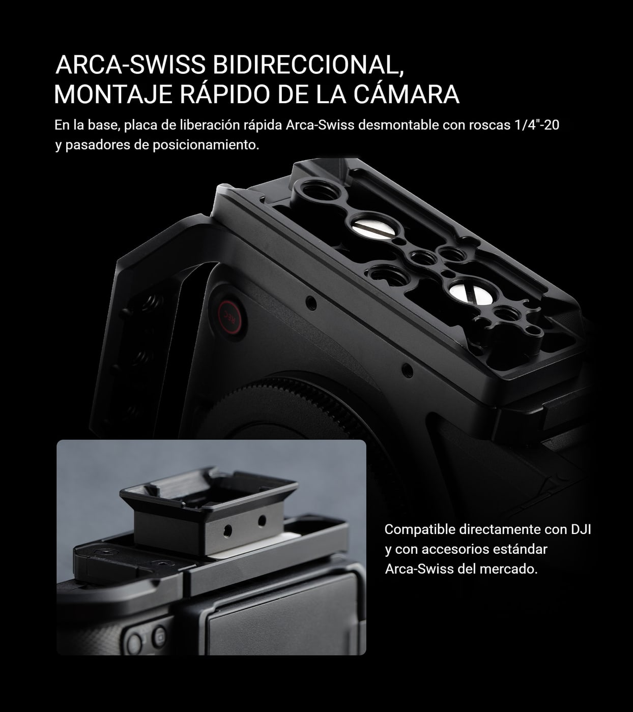 Placa de liberación rápida Arca-Swiss bidireccional