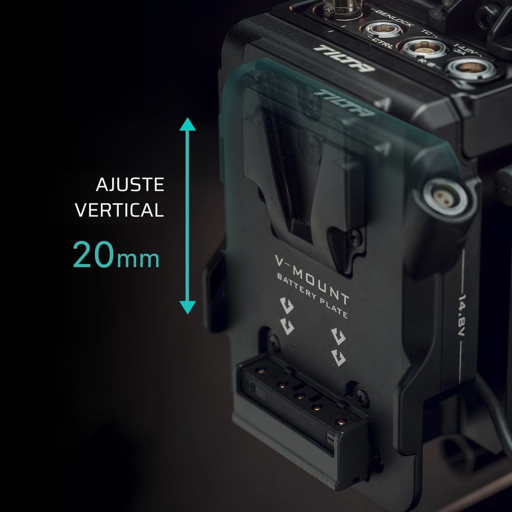 Placa de batería V-mount con 20 mm de ajuste