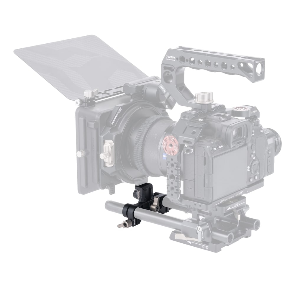 El matte box en las varillas, no en el objetivo