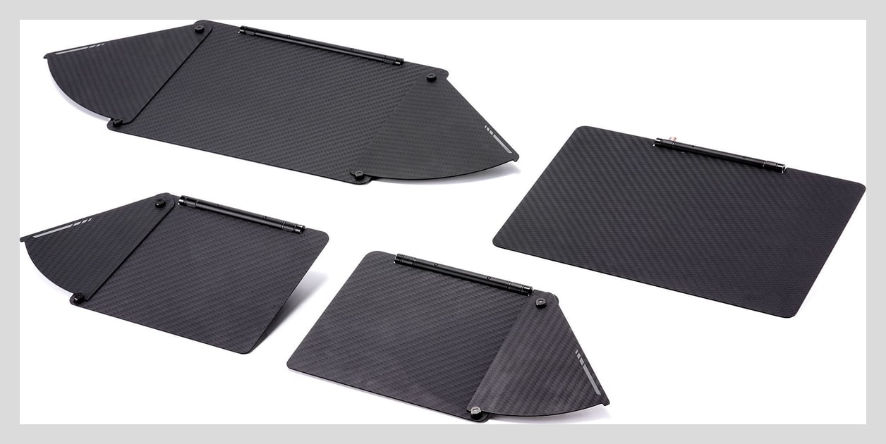 Cuatro aletas de carbono desmontables