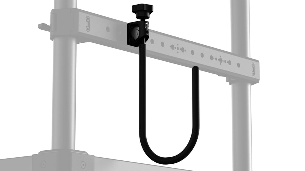 Forma en U que retiene los cables