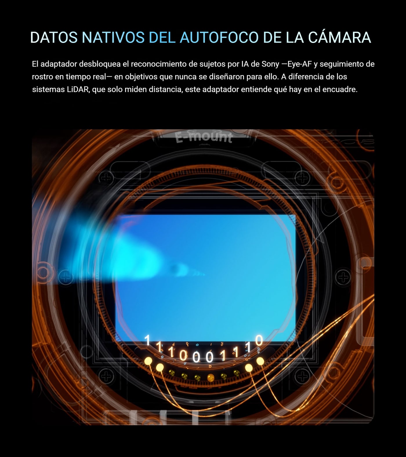 Datos nativos del autofoco de la cámara