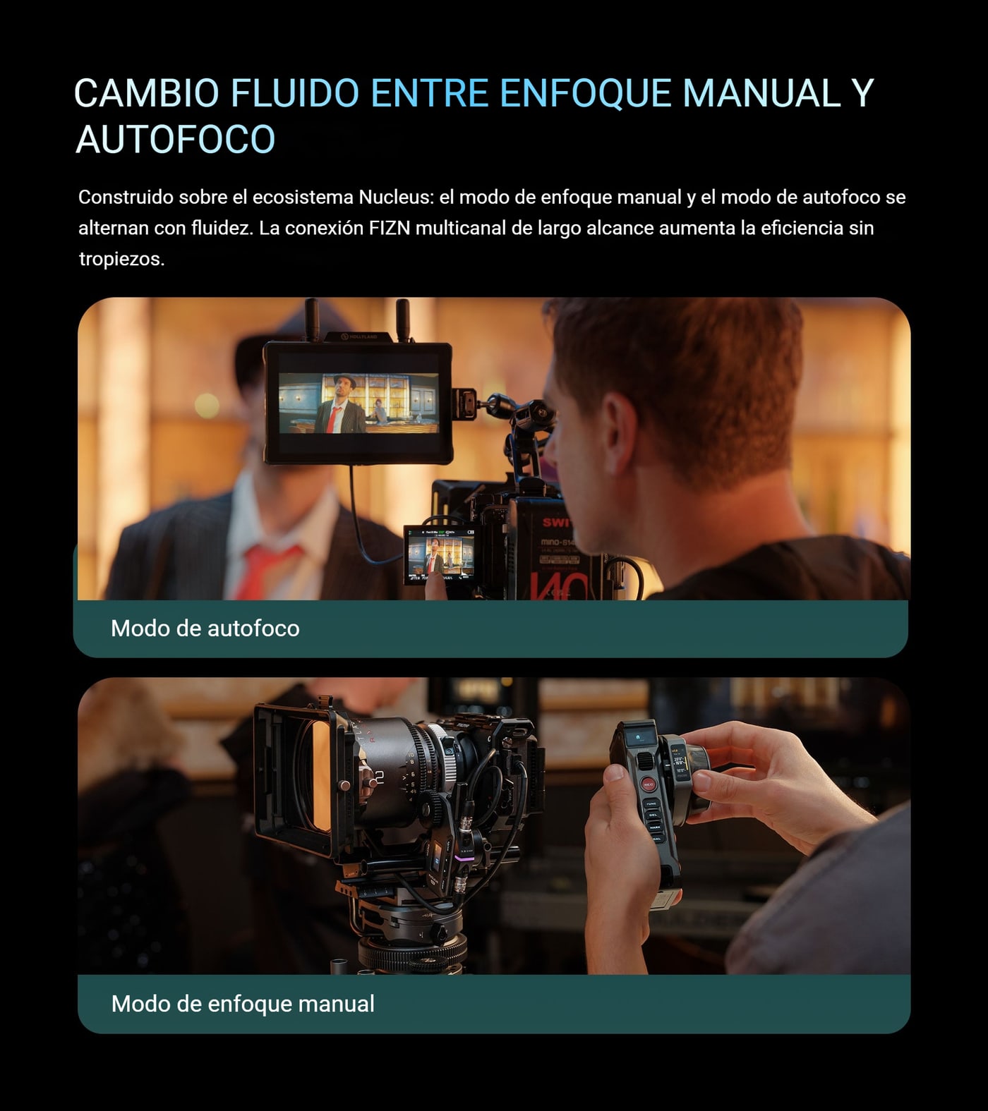 Cambio fluido entre enfoque manual y autofoco