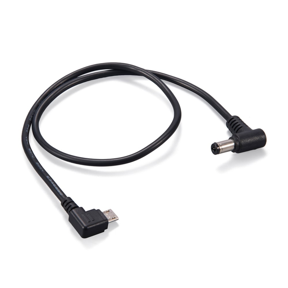 Micro USB a DC acodado de 5,5/2,1 mm