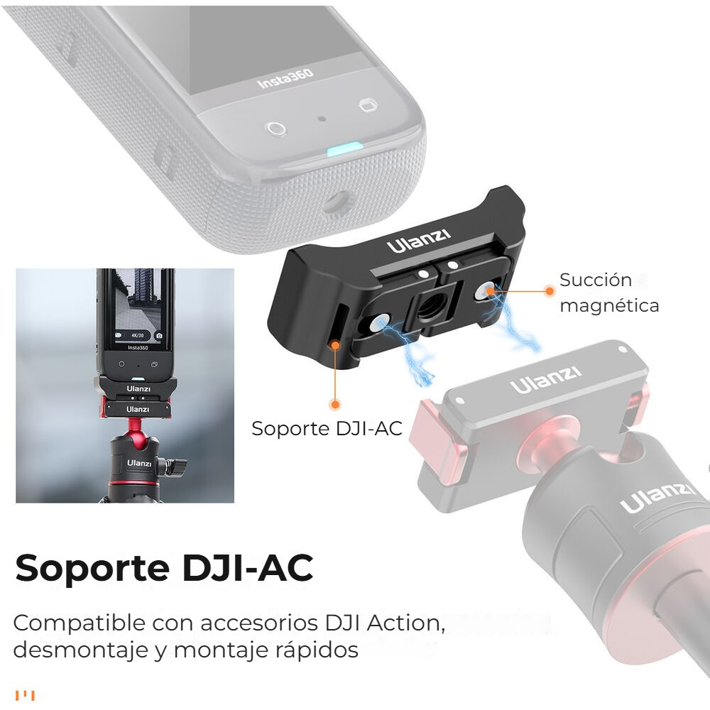 Ulanzi 3v1 adaptér pro Insta360 X2/X3 – Magnetické rozhraní pro DJI