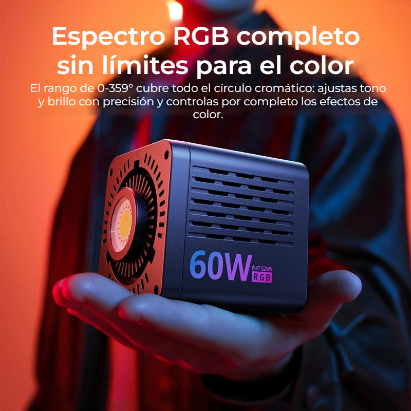 Ulanzi C60RGB COB LED světlo s adaptérem – Plné spektrum RGB