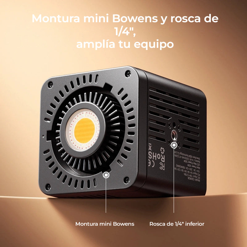 Ulanzi C60RGB COB LED světlo s adaptérem – Mini Bowens a závit pro stativ