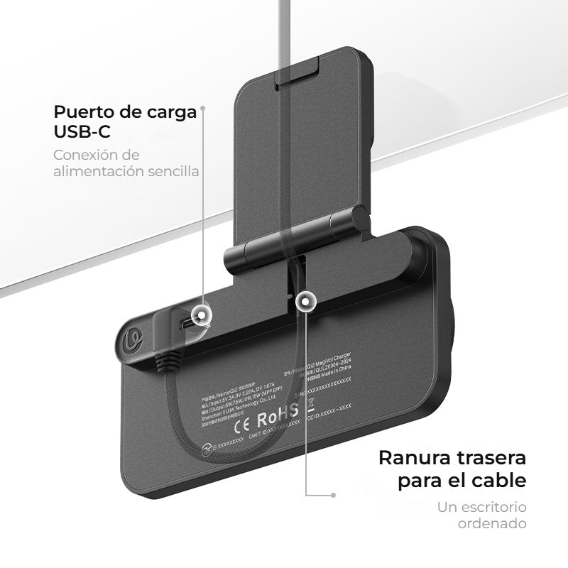 Ulanzi CW15 Qi2 15W bezdrátová nabíječka pod monitor – Kabel zmizí v drážce
