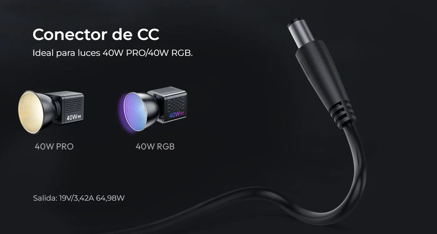 Ulanzi HT005 napájecí adaptér EU plug – Konektor DC přímo do světla