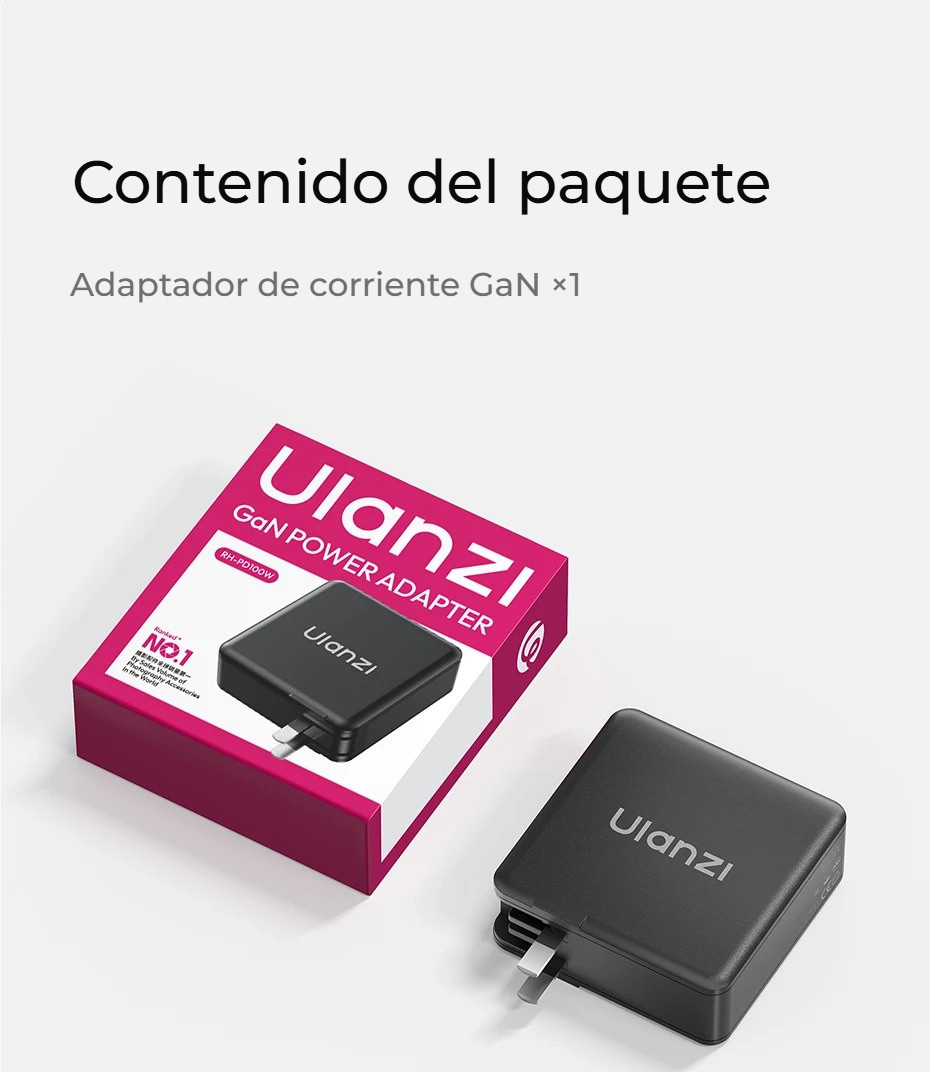 Ulanzi RH-PD100W 100W GaN USB-C napájecí adaptér – Obsah balení
