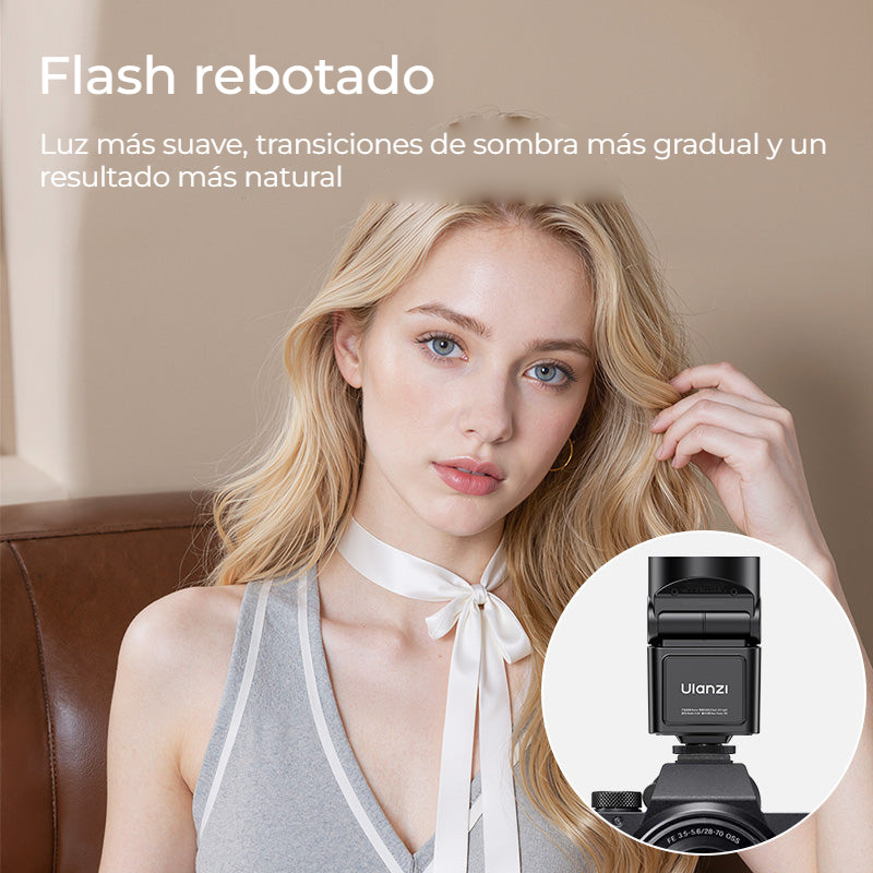 Ulanzi F16R blesk s LED světlem – Odražený blesk