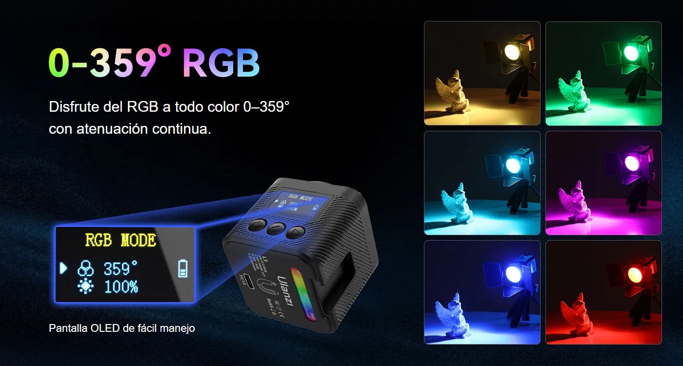 Ulanzi L3 RGB COB Fill Light – RGB 0–359°