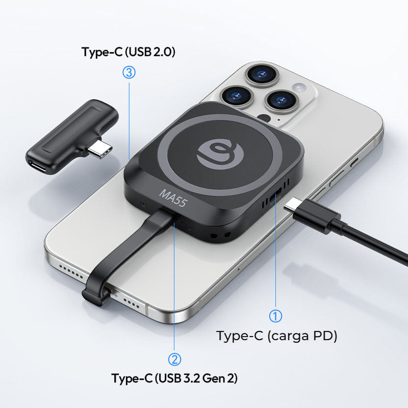 Ulanzi MA55 magnetický SSD box – Tři porty USB-C