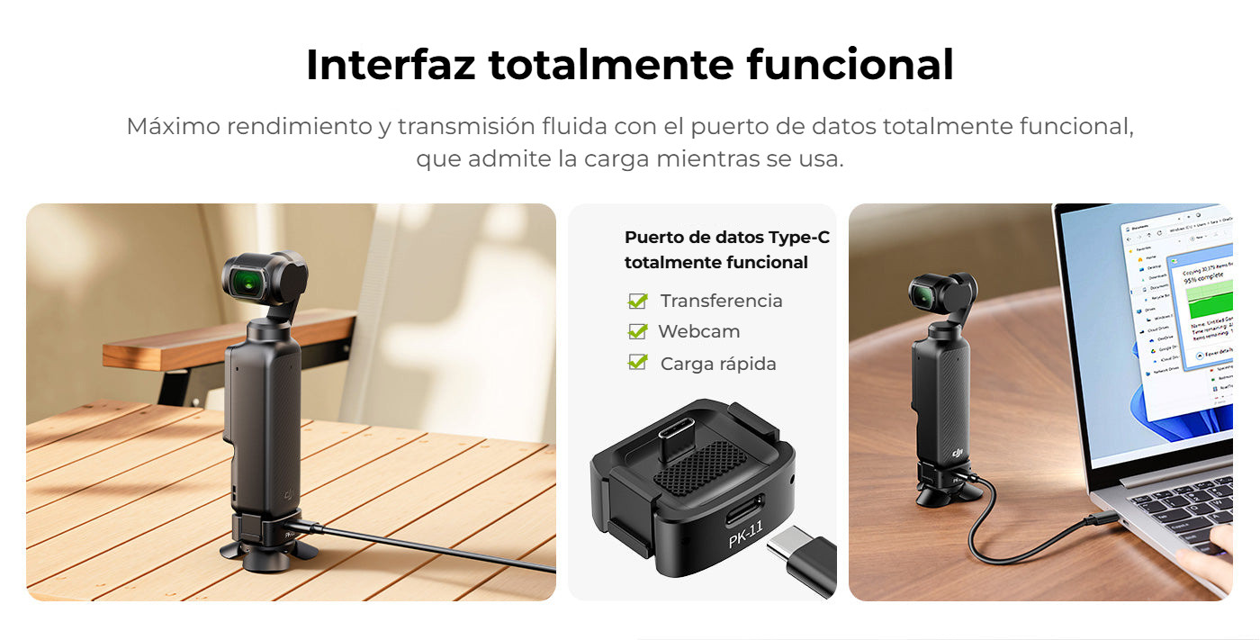 Ulanzi Pocket 3 Mini Tripod Kit PK-08 + PK-11 – Plnohodnotné rozhraní Type-C