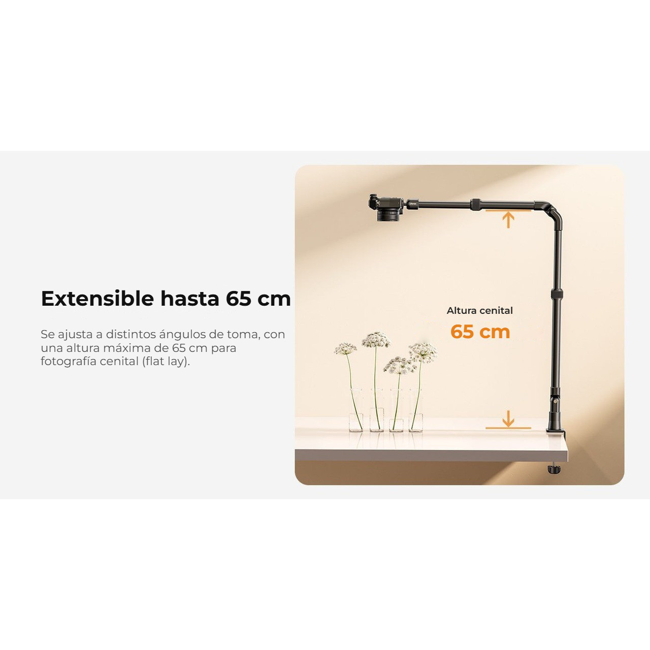 Ulanzi ZJ02 C-clip – Výška pro záběry shora až 65 cm