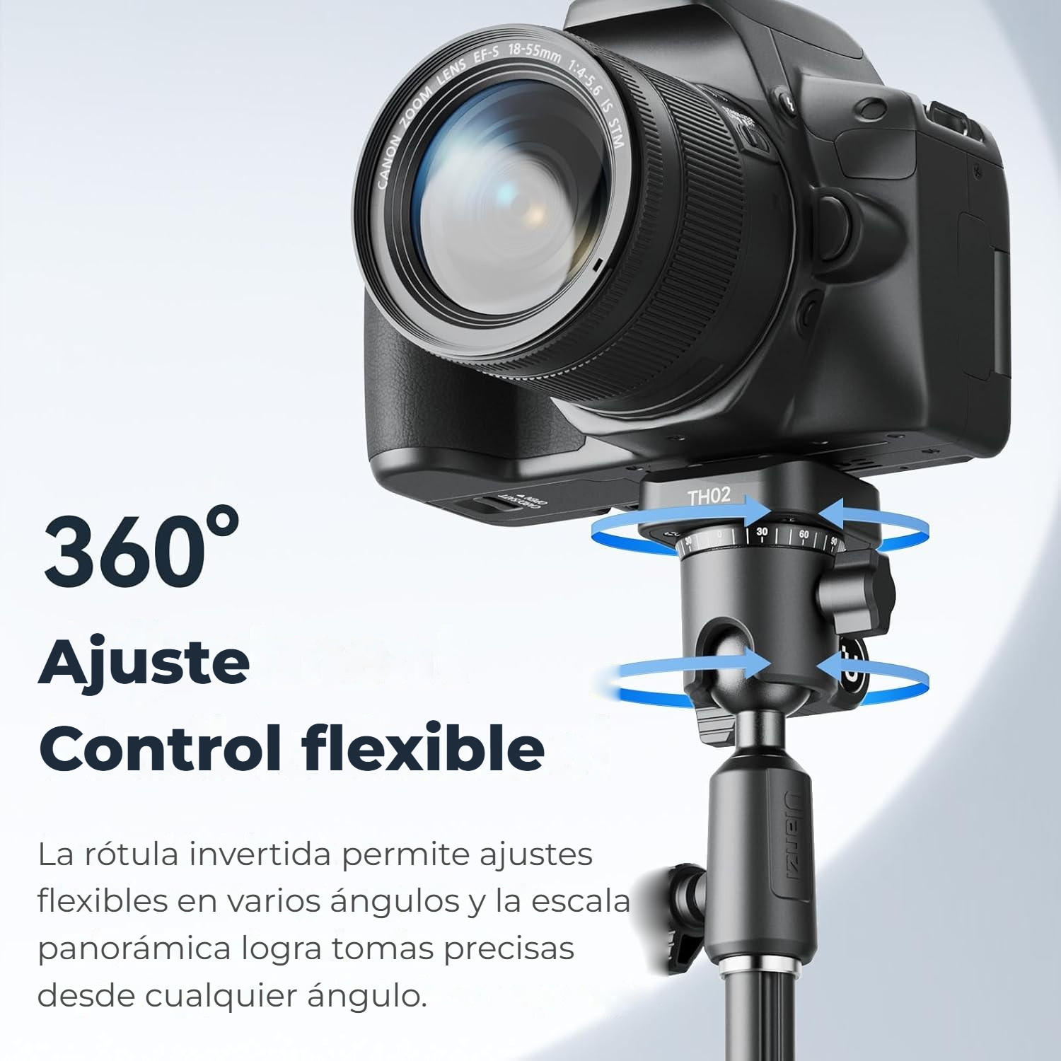 Ulanzi TH02 Uka obrácená kulová hlava – Plynulé otáčení o 360° se stupnicí