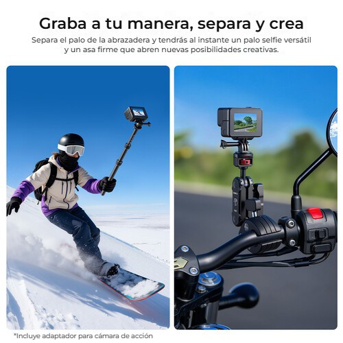 Ulanzi VL03 neviditelná selfie tyč na motorku – Odpojte a tvořte