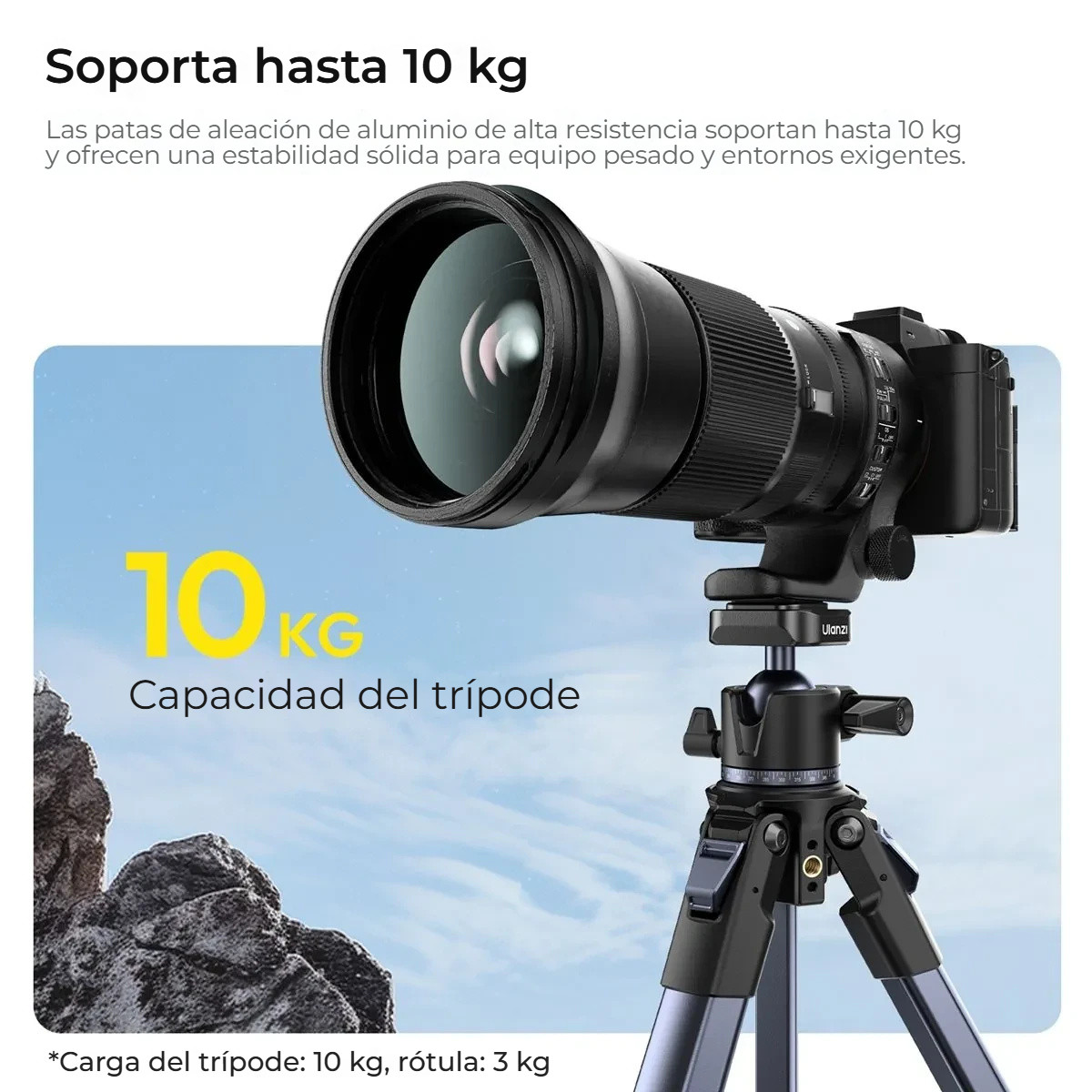 Ulanzi OMBRA II YING cestovní stativ černý – Nosnost stativu 10 kg