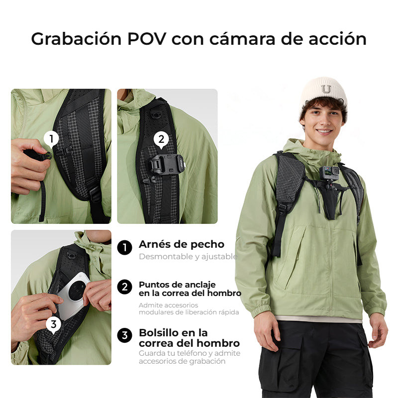 Ulanzi TP01 Travel Photography Backpack 25L – Připraveno pro POV natáčení
