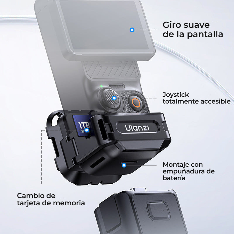 Ulanzi PK13 Uka Expansion Adapter for DJI Osmo Pocket 3 – Displej, joystick i baterie po ruce