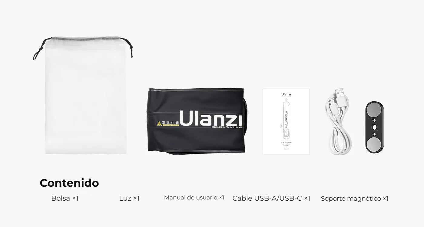Ulanzi UA20 20W nafukovací světlo – Obsah balení