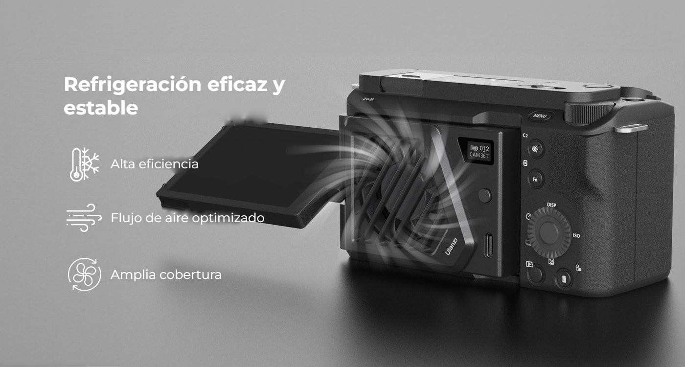 Ulanzi Camera Cooling Fan V3 stříbrný – Efektivní chlazení v celém rozsahu