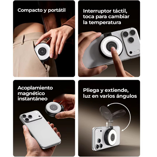Ulanzi LM21 magnetické světlo, černé – Skladné a nastavitelné pod více úhly