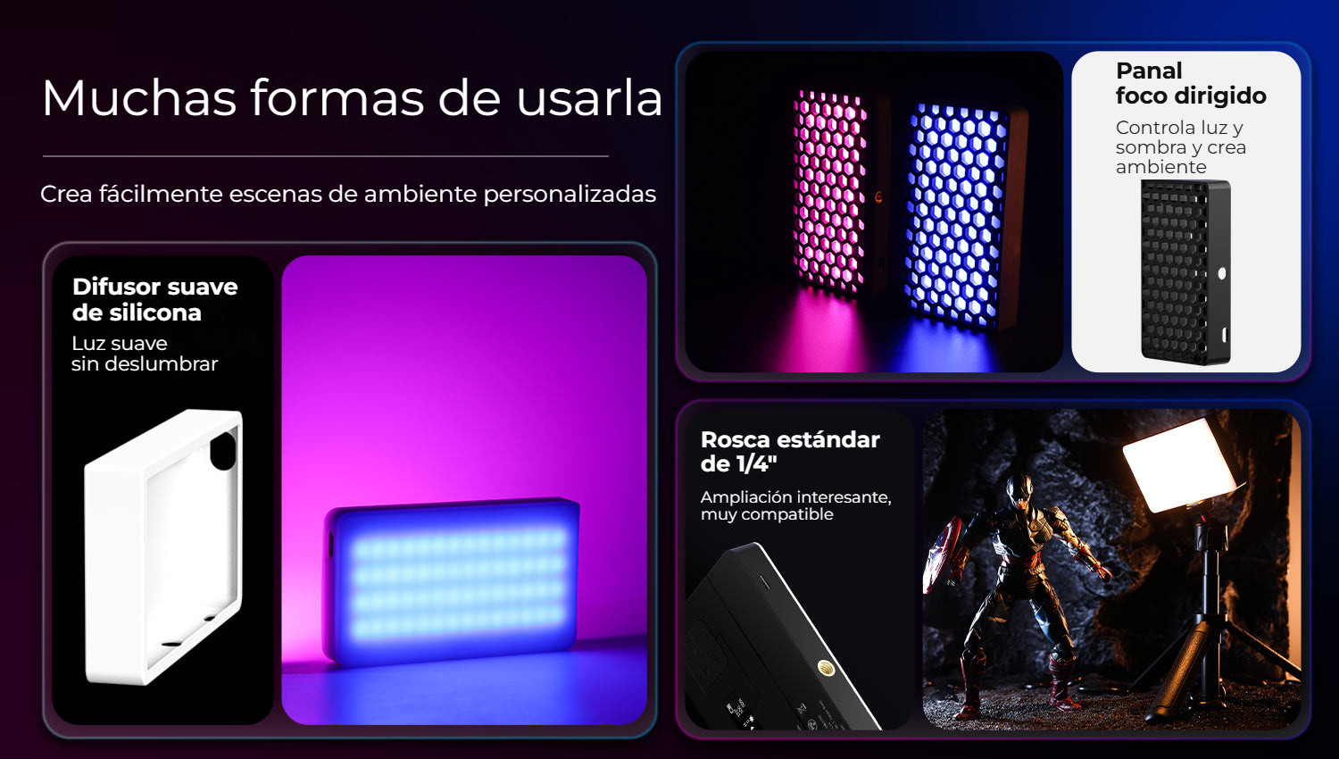 Ulanzi LT002 kapesní světlo RGB – Mnoho způsobů využití