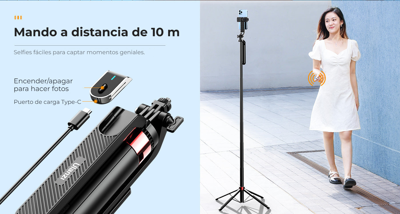 Ulanzi MA09 selfie tyč – Bluetooth ovladač s dosahem 10 m