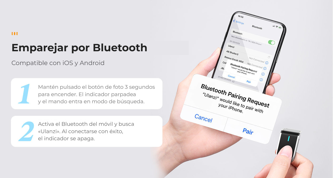 Ulanzi MA09 selfie tyč – Párování Bluetooth